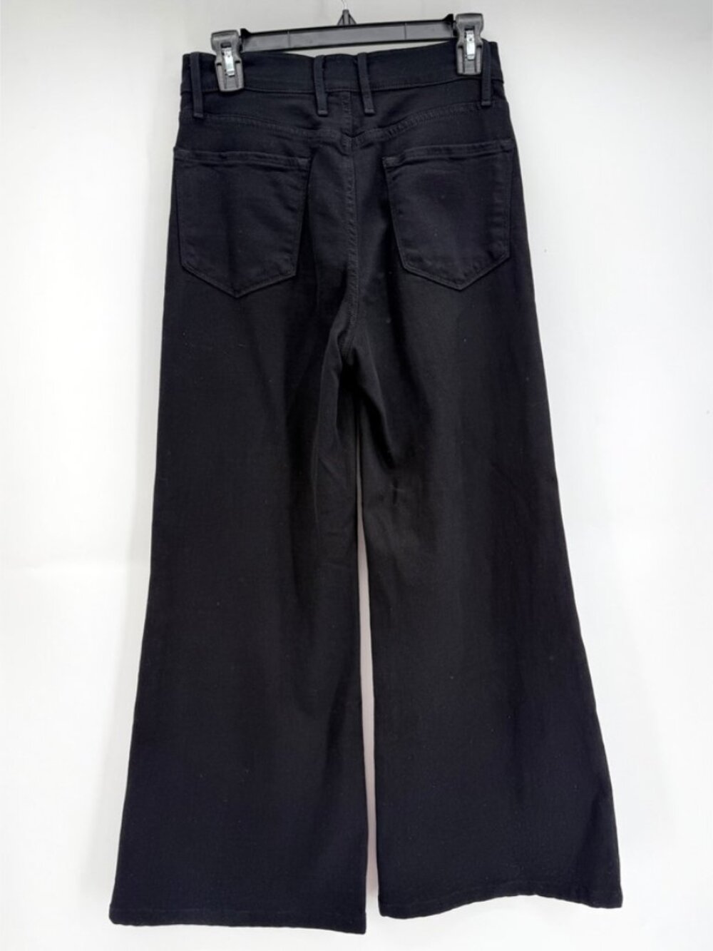 The Frame Le Palazzo High Rise Wide Leg Darkest Black (Film Noir) Jeans 27 - Picture 4 of 11